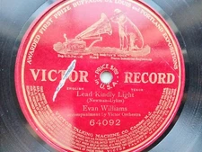 Evan Williams 78rpm Single 10-inch Victor Records #64092 Lead Kindly Light