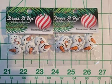 Dress It Up Holiday Collection Buttons. Snowman Faces. 2 Packs
