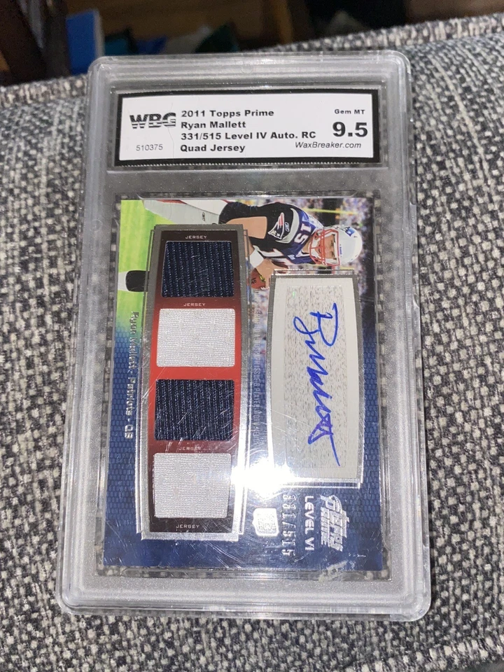 2011 Topps Prime Level VI Ryan Mallett RC #PVI-RM /515 WBG 9.5/10 Auto NM-MT+ - Image 2 of 3