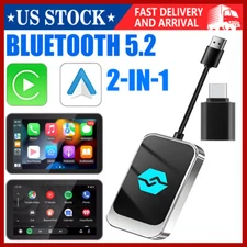 2in1 USB Wireless CarPlay Auto Car Adapter For Dongle Android & Apple Carplay .