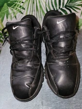 Nike Golf Sports Leather Shoes, Black Men Size 8 M
