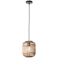 Brilliant Woodrow Pendel HäNge Leuchte E27 Natur Holz Rattan Korb Lampe Dimmbar