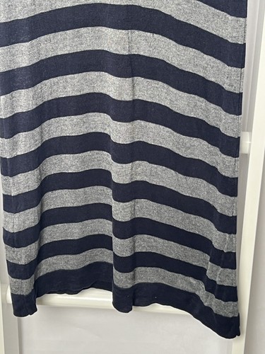 BCBG Knit Dress Womens Juniors US XS Navy Gray Stripe Short Sleeve Silk Cashmere - Picture 6 of 14