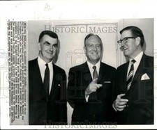 1969 Press Photo William Rogers, AP Officials Wes Gallagher & Paul Miller in NY
