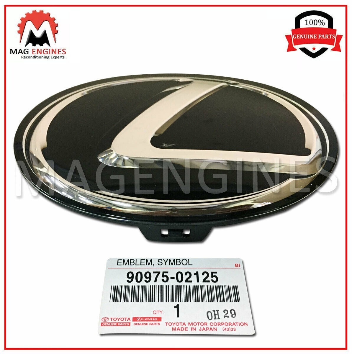 90975-02125 GENUINE OEM FRONT GRILLE EMBLEM LOGO FOR LEXUS IS