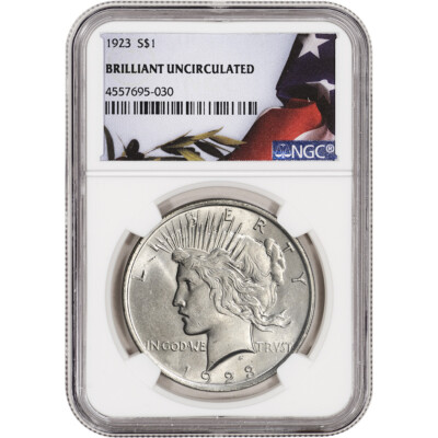 1923 Us Peace Silver Dollar 1 Ngc Brilliant Uncirculated Ebay 
