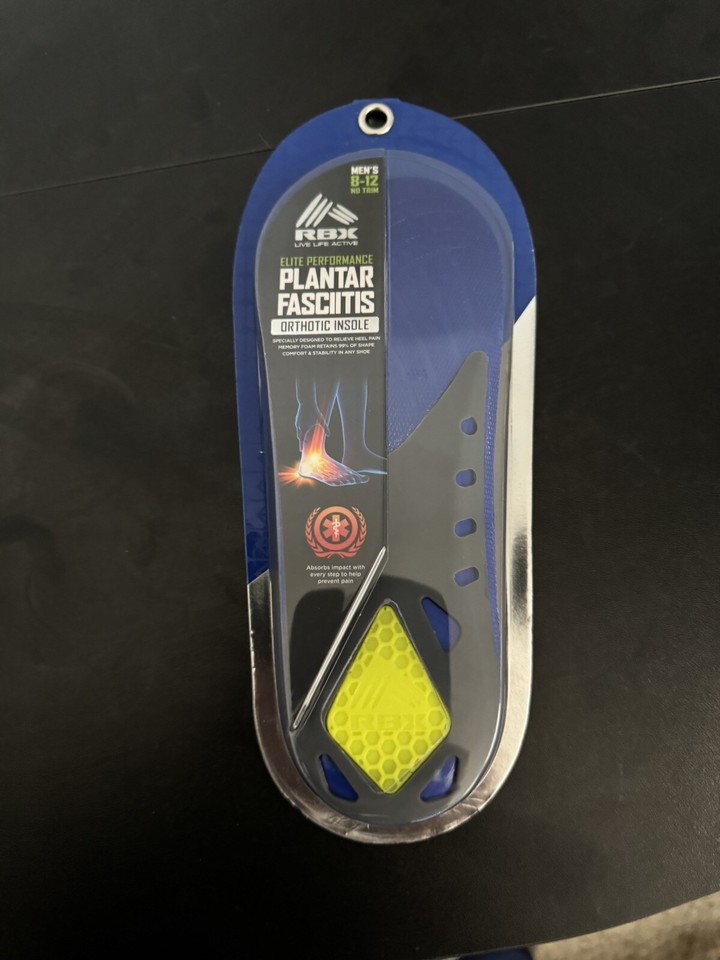 RBX Comfort Plantar Fasciitis Performance Orthotic Support Insole Men’s