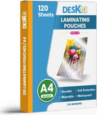 120 Sheets  Laminating Pouches A4, Gloss,150 Microns - Clear and Durable Present