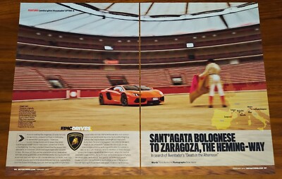LAMBORGHINI 2012 AVENTADOR LP700-4 MAGAZINE ARTICLE ITALY SPAIN MOTOR TREND