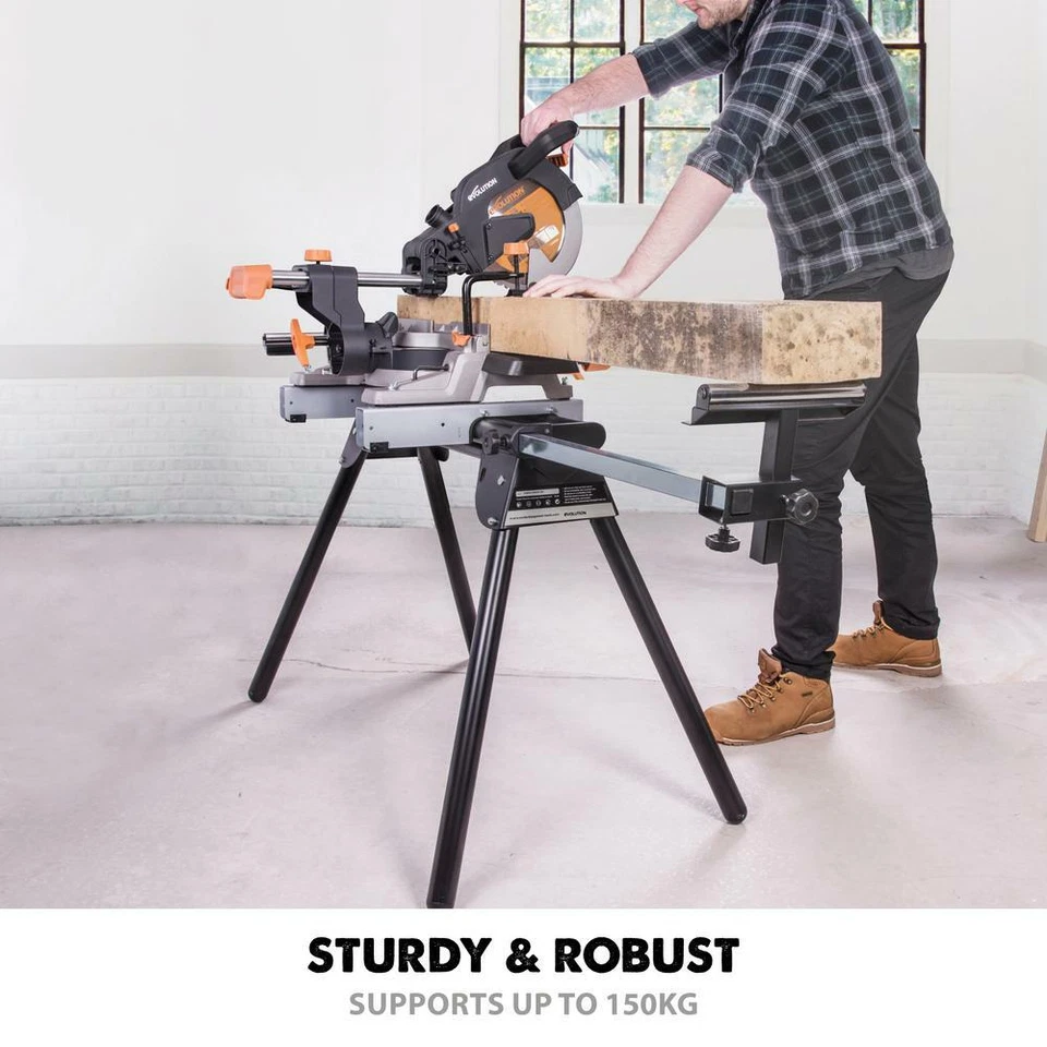 Soporte de sierra ingleteadora Evolution Power Tools velocidad variable soportes de montaje plegables Foto 4 de 4