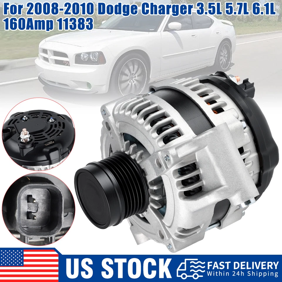 Alternator For 2008 2009 2010 DODGE CHALLENGER & CHARGER 3.5L 5.7L 160A 11383 Foto 2 de 4