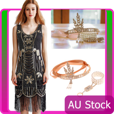 Deluxe Ladies 20s 1920s Roaring Flapper Costume Sequin Gatsby 20's Fancy Dress - Foto 8