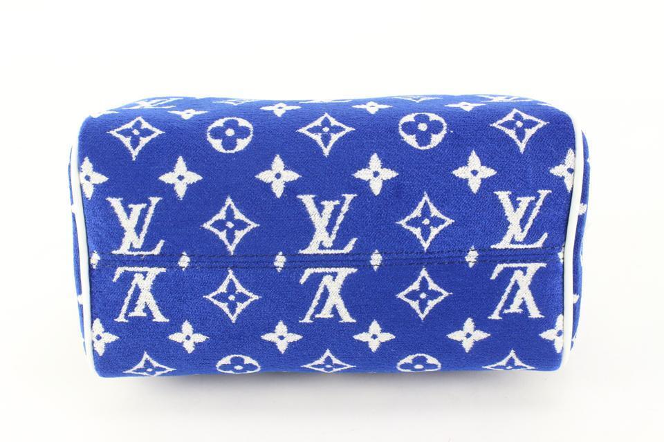 New Louis Vuitton Blue White Monogram Speedy 20 Bag NWT 100% Authentic Rare  2022