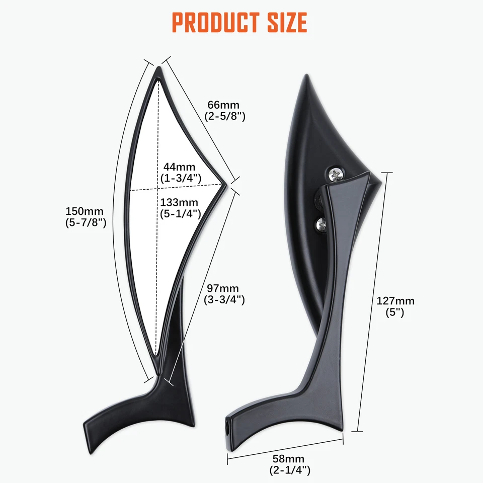 Espejos retrovisores laterales negros para motocicleta Harley Road King Street Glide Foto 3 de 4