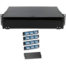 96 Port 2U Rack Mount Fiber Enclosure Pre Loaded with LC SM Connectors