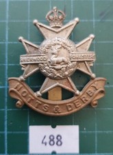 Original Cap Badge: 488) The Nott’s & Derby Regiment Bi Metal