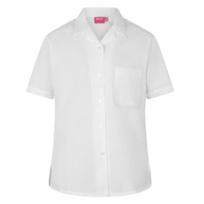 TWIN PACK Zeco Girls School Unifom Revere Collor SHORT Sleeve Blouse 22"-46"