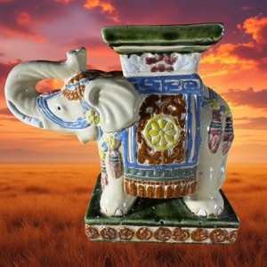 Vintage Chinoiserie Small Elephant Plant Stand