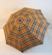 Vintage Burberrys Folding Umbrella Nova Check Archive Beige Japan Horse Logo