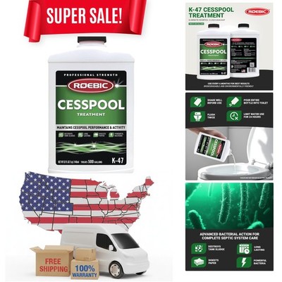 32oz Cesspool Treatment by Roebic - Prevents Buildup & Destroys Sludge Naturally
