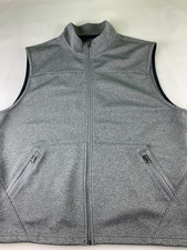 Cremieux Mens Navy Blue Textured Double Knit Full Zip Golf Vest Size XL