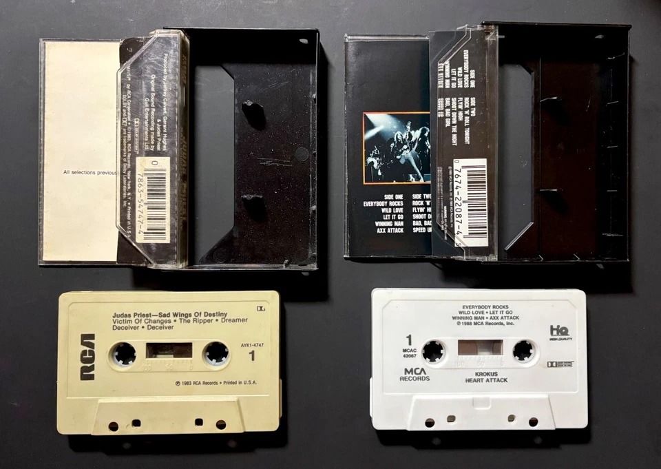 Judas Priest: Sad Wings Of Destiny And Krokus: Heart Attack Two Cassette Lot VG+ - Image 2 of 2