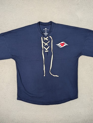 Disney Cruise Line Spirit Jersey Navy Blue Lace Up L/S Shirt Size M - Picture 2 of 11