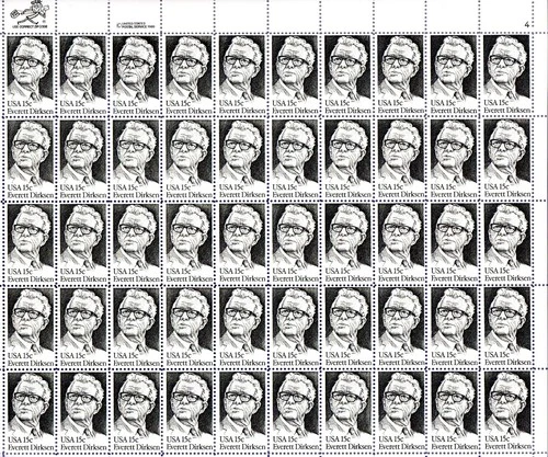 US Scott # 1874 EVERETT DIRKSEN (1981) Sheet of 50 MNH 15¢ stamps BELOW FV! 1