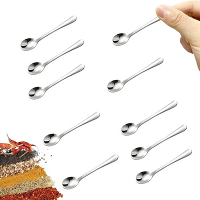 10 Stück Kleine Edelstahllöffel für Gewürzgläser, Minigröße 2,87 , Süße6356 - Bild 1 von 4