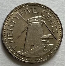 Barbados 25 Cents 1978 - Morgan Lewis Sugar Mill