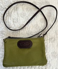 Borsa a tracolla piccola artigianale in pelle Forest Hill vera pelle verde