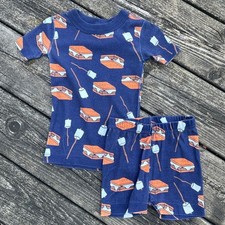Kids 3T Hanna Andersson Smores Pajama Set Short Sleeve Top Shorts Organic Cotton