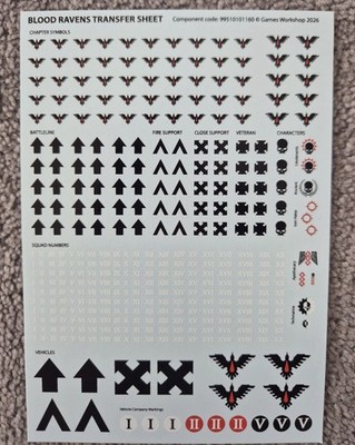 Blood Ravens Transfer Decals Blatt (2026) Warhammer 40000 (40K)
