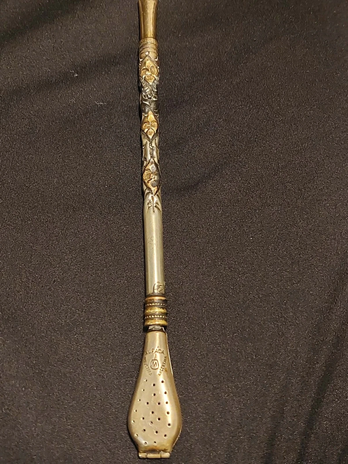 Vintage Alpaca Metal Yerba Mate Bombilla Straw