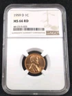 Photo of a 1959-D Lincoln Memorial Cent from an eBay listing that sold on Jul 21, 2026