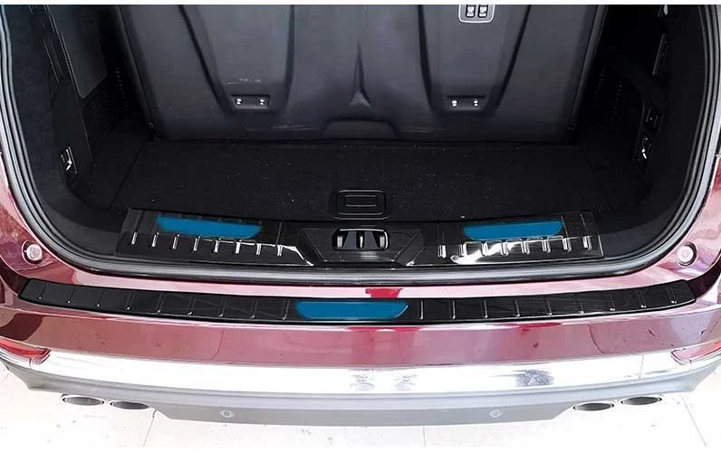 Protector de parachoques trasero interior de acero negro para Lincoln Aviator 2020-2023 placa de umbral Foto 2 de 4
