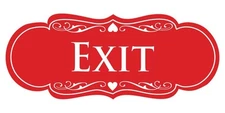 Designer EXIT Sign Red Medium 1 PCS Business Office Door Wall Decor Safety