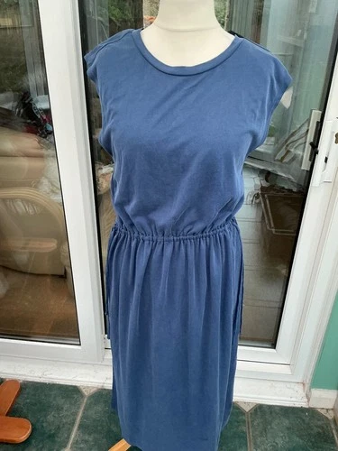sigrid olsen sleeveless casual dress tie waist modal polyester large