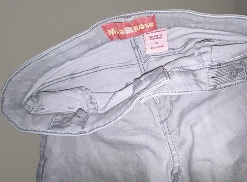 Girls Mila Rose , Light Gray Denim Jeans, 5 Pocket, Size 18 - Picture 2 of 7