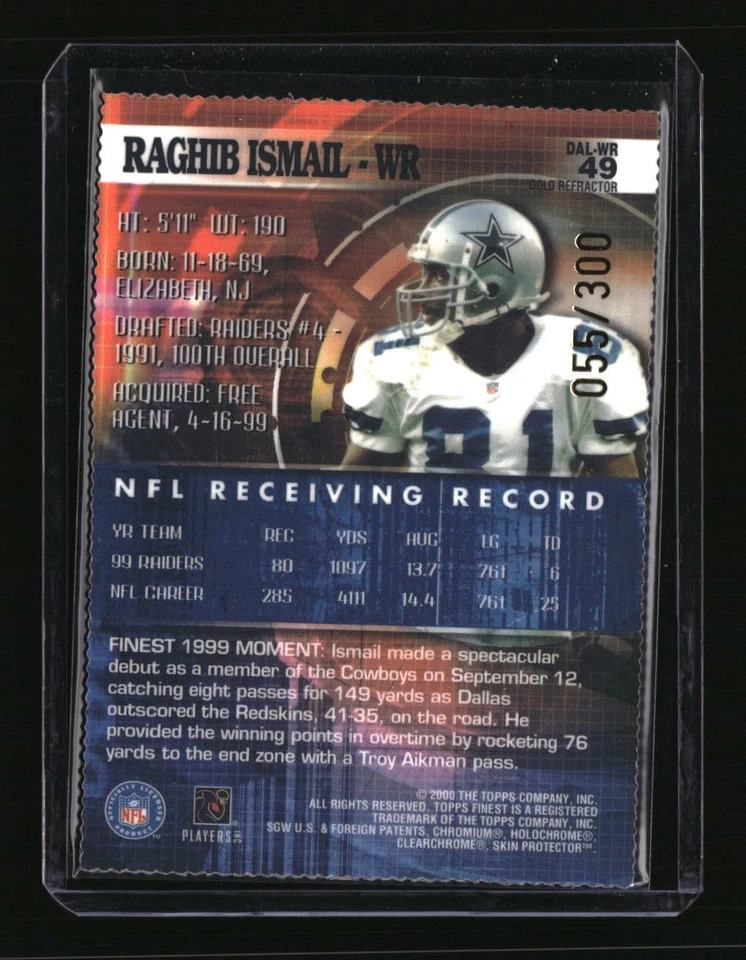 2000 Finest #49 Raghib Ismail Gold Refractors #/300 - Image 2 of 2