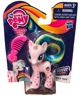 My Little Pony HOLLY DASH NEON RAINBOW POWER - Strawberry, 3'', G4, MOC, MIP
