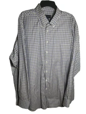 Scott Barber Button Down Shirt Men's XL Cotton Multi-Color Plaid Long Sleeve