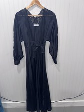 Vintage Lily Of France Women s Petite Black Satin Lace Balloon Sleeve Robe
