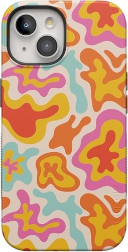 Casely iPhone 15 Plus Retro Abstract Case with Military-Grade Protection