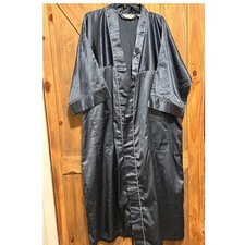 Christian Dior Monsieur Vintage Satin Robe Charcoal Gray Kimono One Size