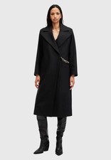 Cappotto misto lana All Saints Simone - nero - taglia 12 - prezzo consigliato £ 395