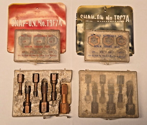 Lot of 4 Snap On Rethreader Tap and Die sets. TRF-7A, TRC-7A, TRT-6C, TRT-6F