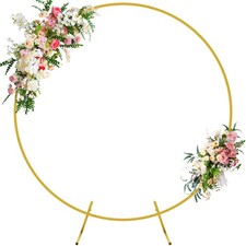 Round Backdrop Stand 5FT Gold Metal Circle Balloon Arch Frame