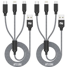 Multi Cable 6ft 2Pack 3 in 1 Charger Cord, Multiple Rapid Cable