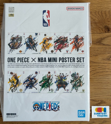 ONE PIECE x NBA B4 Size Mini Poster Set 10 Sheets Limited Japan